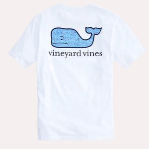 Vineyard Vines White Tee with Blue Whale Logo